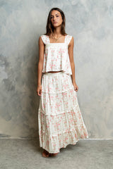 Maya Floral Tiered Maxi Skirt