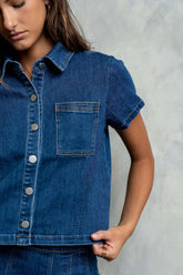 Alyssa Button Up Denim Top - FINAL SALE