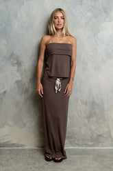 Marsha Maxi Skirt in Brown
