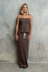 Marsha Maxi Skirt in Brown