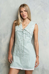 Millie Gingham Sleeveless Mini Dress