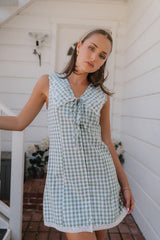 Millie Gingham Sleeveless Mini Dress