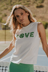 Coco Graphic Muscle Tee In White - Final Sale