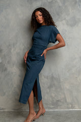 Jeanie Pleated Maxi Dress