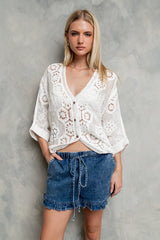 Nicole Crochet Blouse - Final Sale