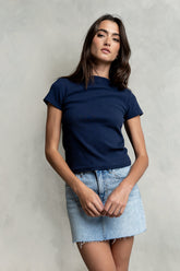 Martha Boatneck Top in Navy - FINAL SALE