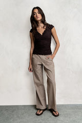 Gretta Striped Pants In Brown - Final Sale