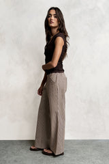Gretta Striped Pants In Brown - Final Sale