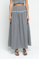 Kellie Gingham Skirt in Black