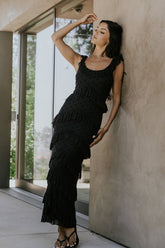 Katrina Tiered Maxi Dress in Black
