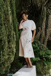 Mandie Embroidered Midi Dress