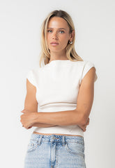 Maggie Knit Top in White - FINAL SALE