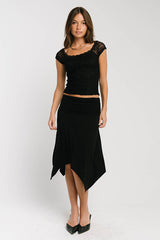 Celia Lace Top In Black - Final Sale
