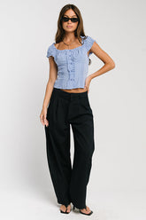Alexa Pinstripe Barrel Trousers