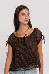 Rynlee Polka Dot Blouse In Brown