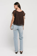 Rynlee Polka Dot Blouse In Brown