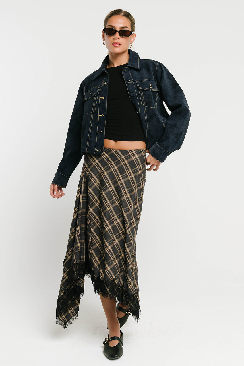 Parker Plaid Midi Skirt