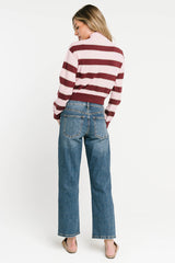 Laurie Striped Mock Neck Sweater