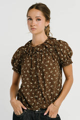 Bennie Collared Blouse in Brown