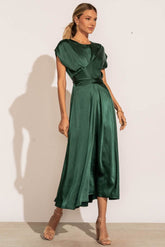 Rosalind Midi Dress in Emerald - FINAL SALE