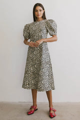 Campbell Denim Dress in Leopard - FINAL SALE
