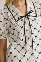 Maia Bow Collared Top - FINAL SALE