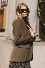 Crystal Blazer In Olive - Final Sale