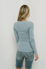 Harmony Ribbed Top In Blue - Final Sale