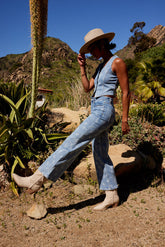 Shea Floral Straight Leg Jeans in Light Wash - FINAL SALE