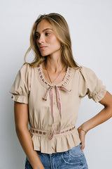 Rowan Ribbon Trim Blouse - Final Sale