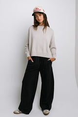 Payton Knit Sweater In Bone - Final Sale