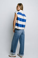 Blake Striped Top In Blue - Final Sale