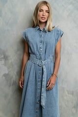 Sayla Denim Midi Dress