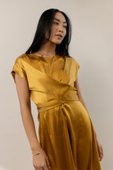 Rosalind Midi Dress in Mustard - FINAL SALE