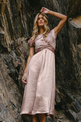 Rosalind Midi Dress In Mauve - Final Sale