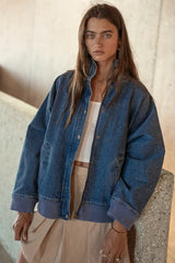 Paige Denim Jacket In Medium Wash - Final Sale