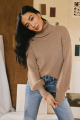 Shea Turtleneck Sweater In Brown - Final Sale