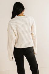Daniela Ribbed Sweater In Cream - Final Sale