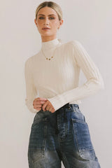 Winnie Ribbed Top In Cream - Final Sale