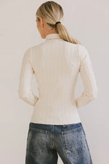 Winnie Ribbed Top In Cream - Final Sale