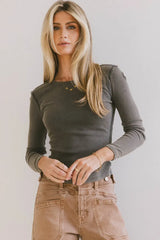 Lexie Ribbed Top In Teal - Final Sale