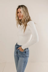 Journee Ribbed Top In Cream - Final Sale