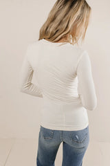 Journee Ribbed Top In Cream - Final Sale