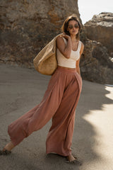 Katie Wide Leg Pants In Brick - Final Sale
