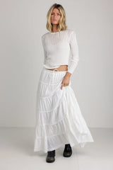 Mauryn Ribbed Top In White - Final Sale
