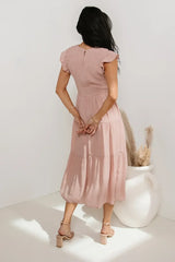 Declan Midi Dress In Blush - Final Sale