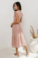 Declan Midi Dress In Blush - Final Sale