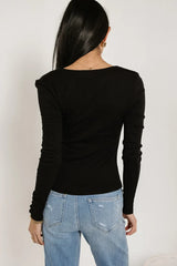 Mackenzie Ruched Top In Black - Final Sale
