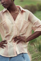 Astrid Mesh Button Up - Final Sale