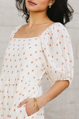 Landrie Ditsy Floral Dress In Rust - Final Sale